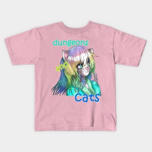 Pretty dungeons and dragons and cats dungeon meowster Kids T-Shirt